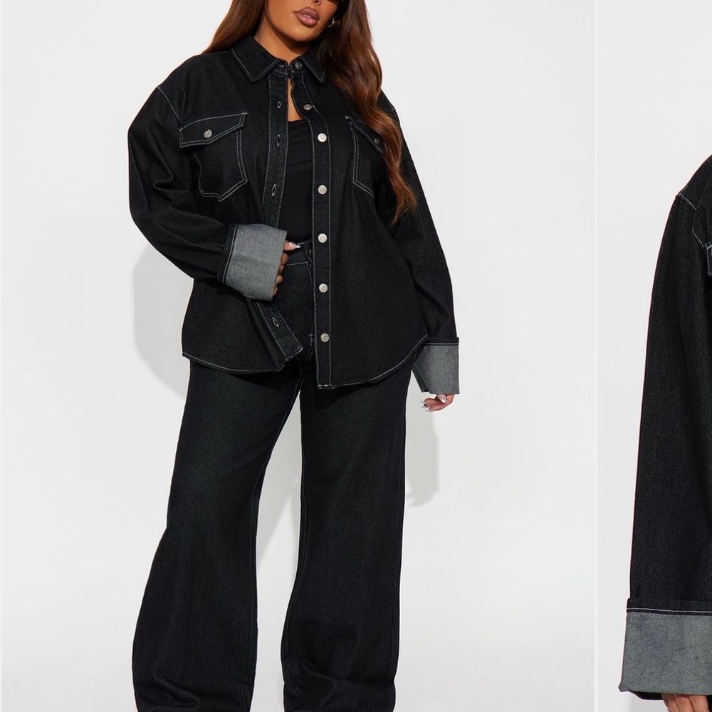 Fashion Nova Black Wide Leg Jeans